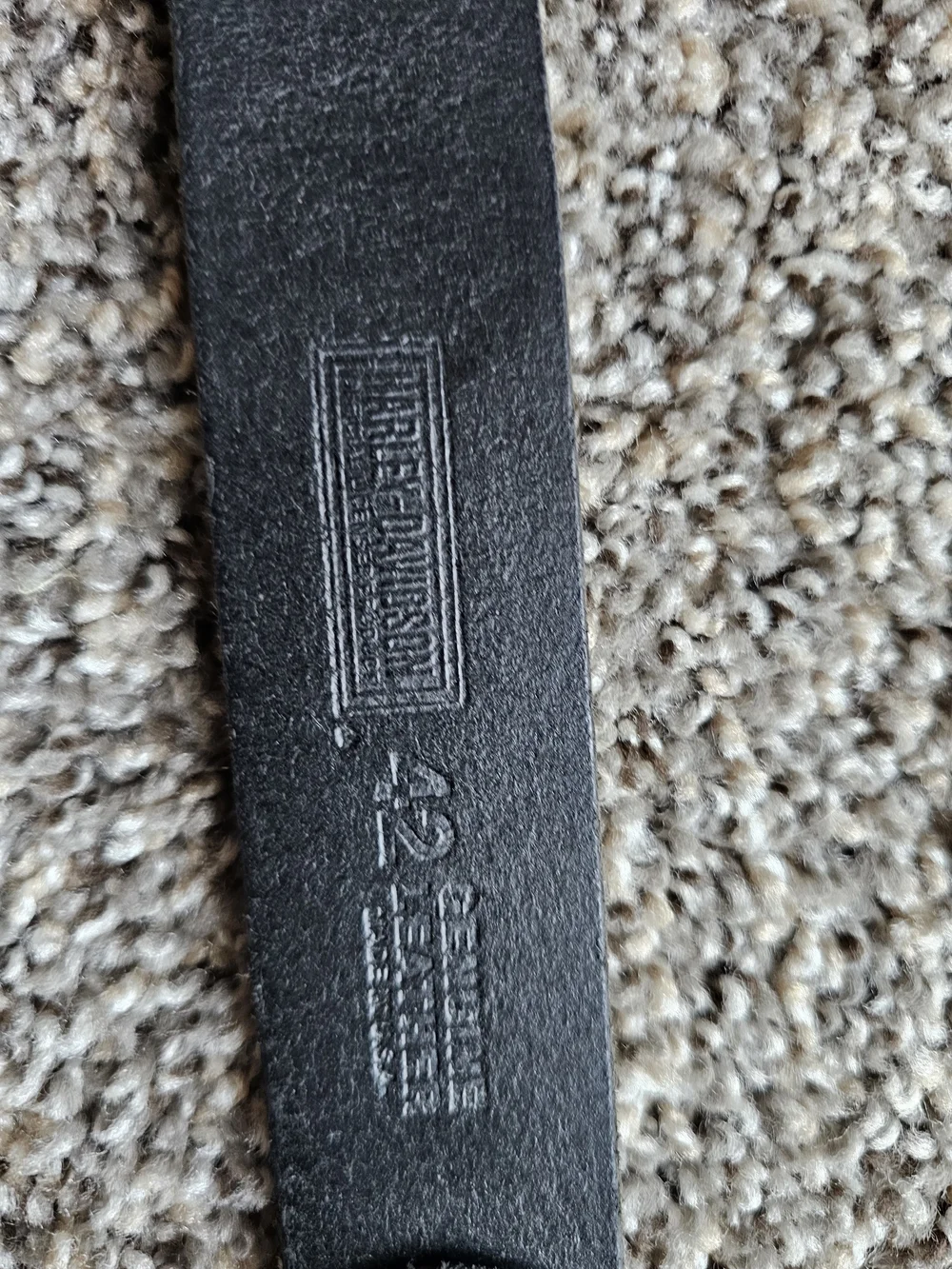 True Religion Black Leather Icon Belt with Branded Buckle